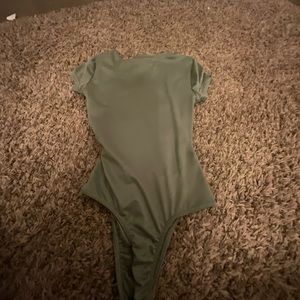 Just Polly olive green bodysuit, extra small